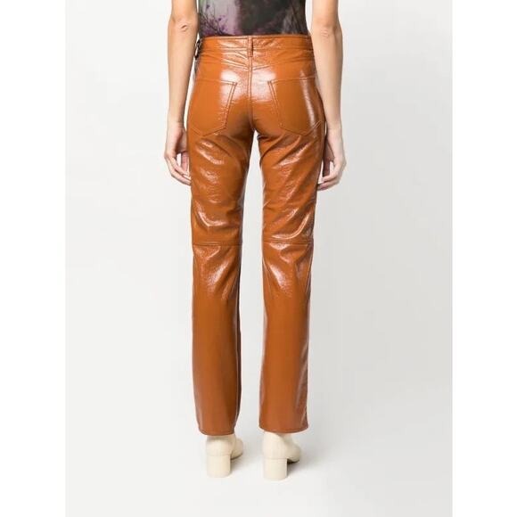 MSGM Vegan Leather Straight Leg Trousers Size XS NWT - Picture 4 of 11